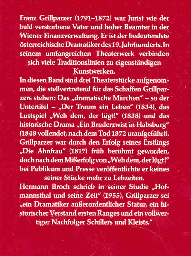 Grillparzer, Franz - Weh dem, der lügt! Und Dramen