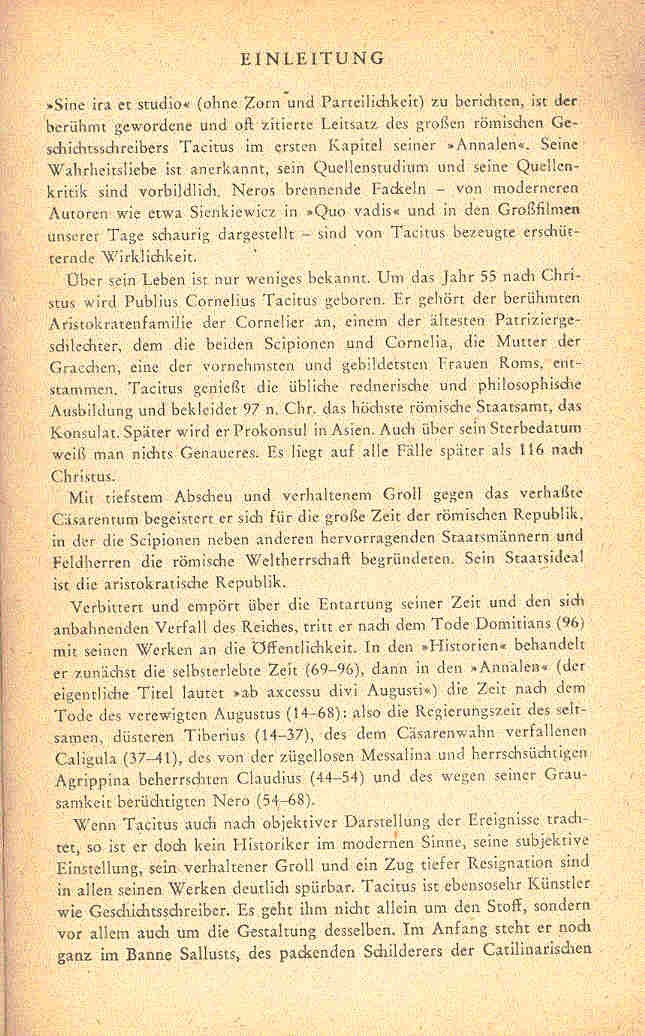 TACITUS, PUBLIUS CORNELIUS - Germania, Die Annalen