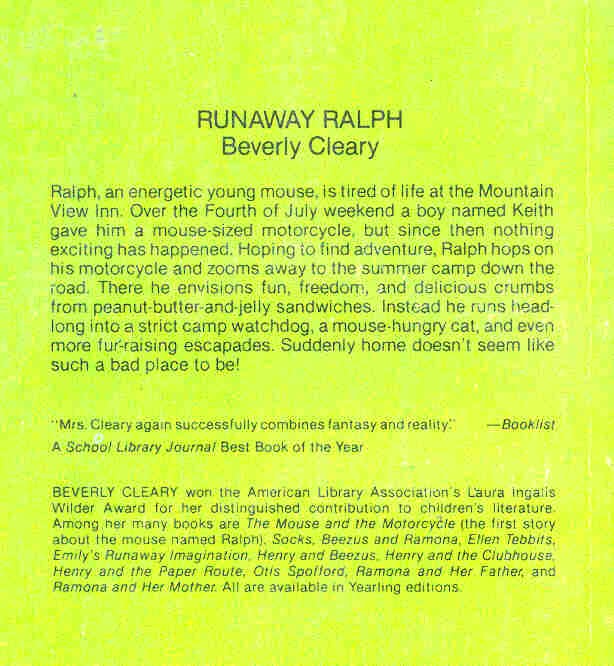 Cleary, Beverly - Runaway Ralph
