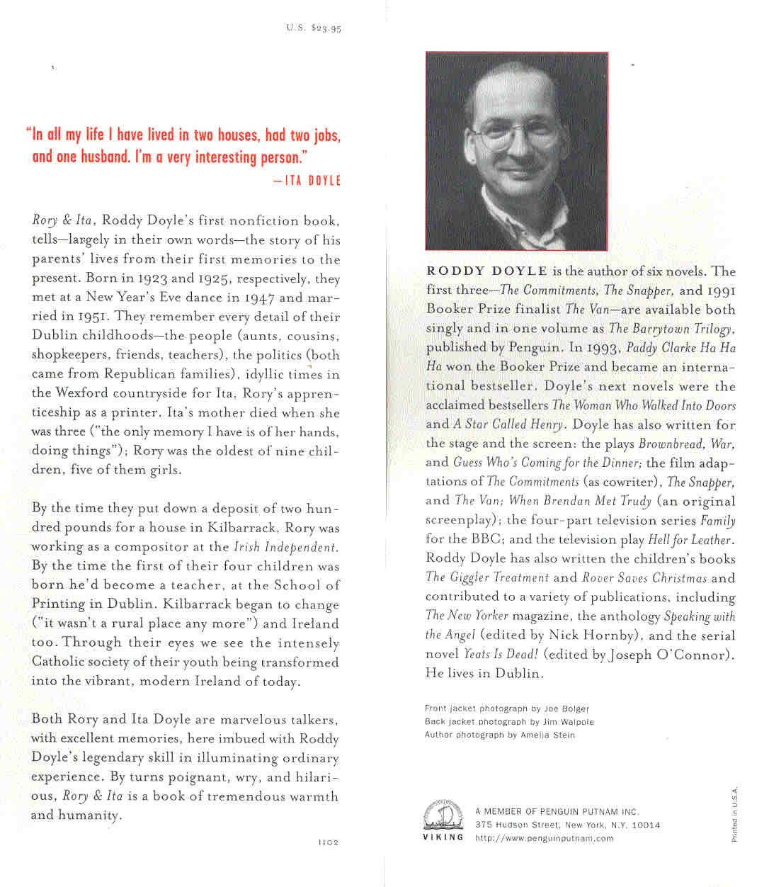 Roddy Doyle - Rory & Ita