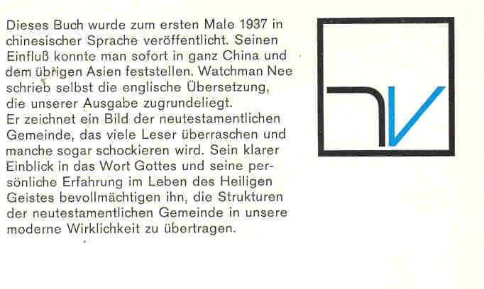 Nee, Watchman - Das normale Gemeindeleben