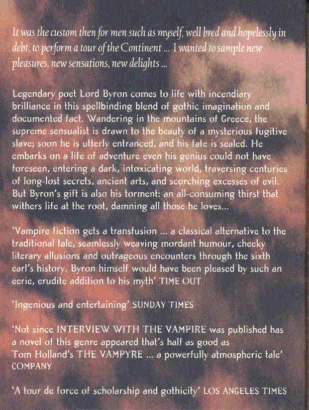 HOLLAND, TOM - The Vampyre - The Secret History of Lord Byron
