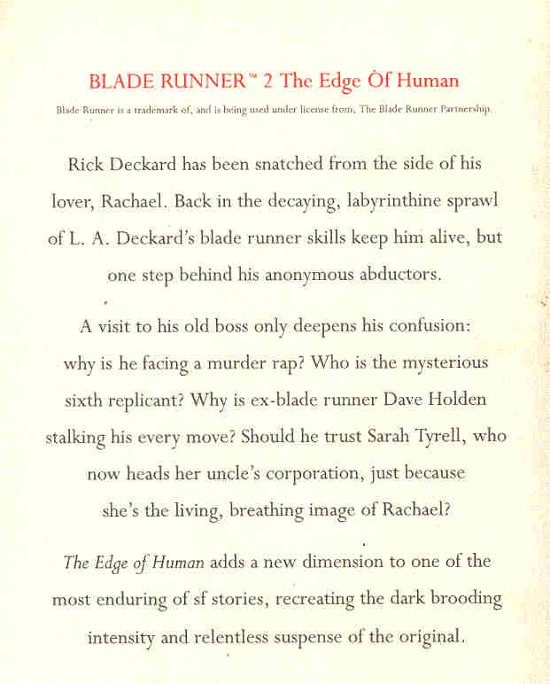JETER, K.W. - Blade Runner 2 - The Edge of Human