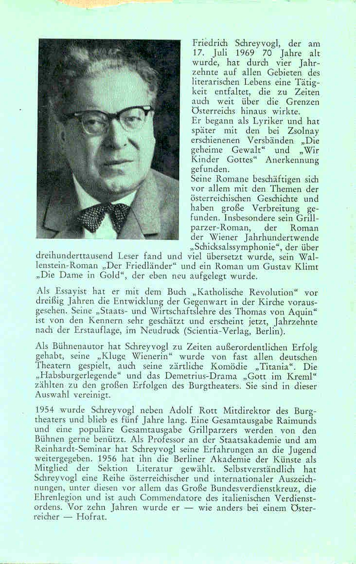 Schreyvogl, Friedrich - Die große und die kleine Welt