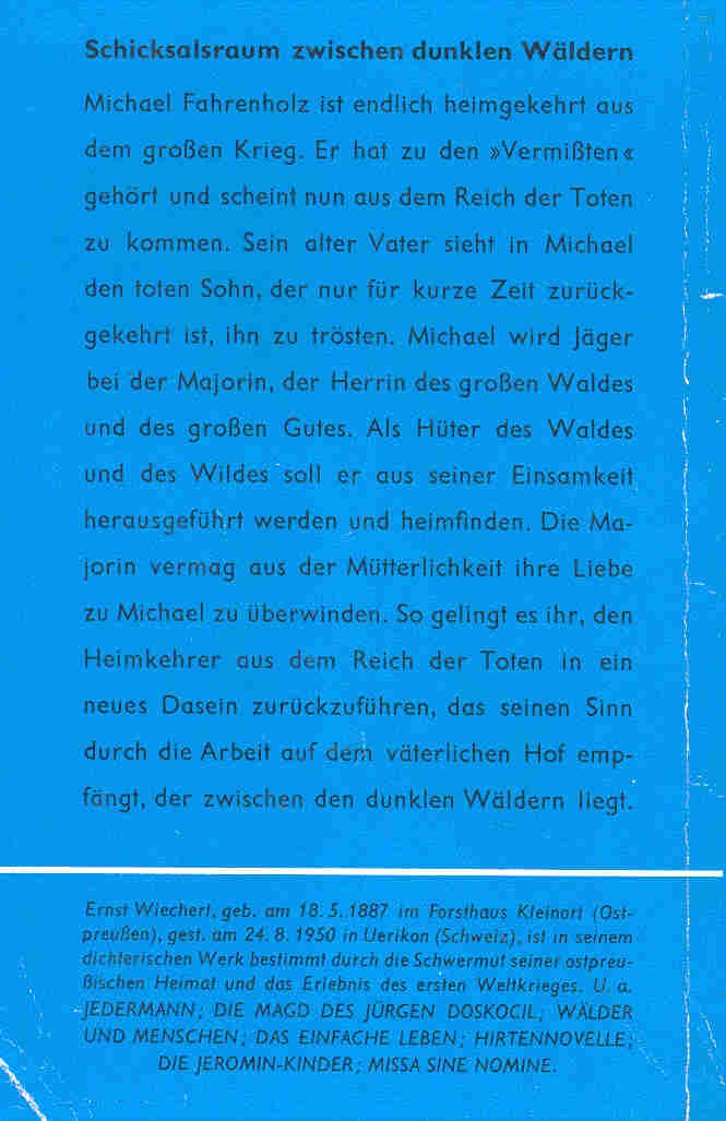 WIECHERT, ERNST - Die Majorin