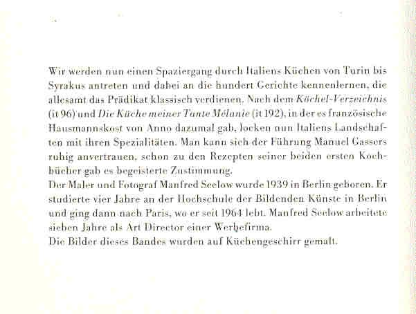 GASSER, MANUEL - Spaziergang durch Italiens Küchen