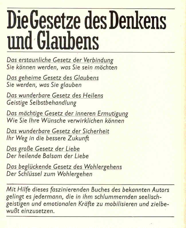 Murphy, Joseph - Die Gesetze des Denkens und Glaubens
