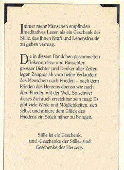  - Geschenk der Stille - Das Glück des Fridens: Worte grosser Dichter und Denker für unsere Zeit, null 0 antikvár könyv