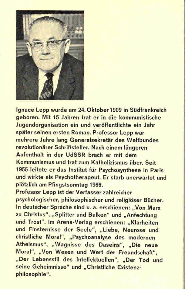 Lepp, Ignace - Psychoanalyser der Liebe