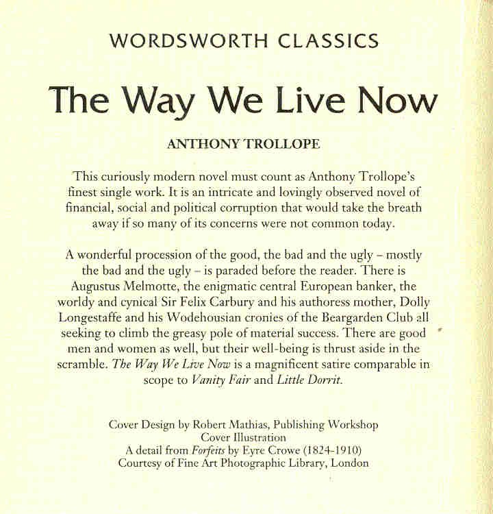 TROLLOPE. ANTHONY - The Way We Live Now