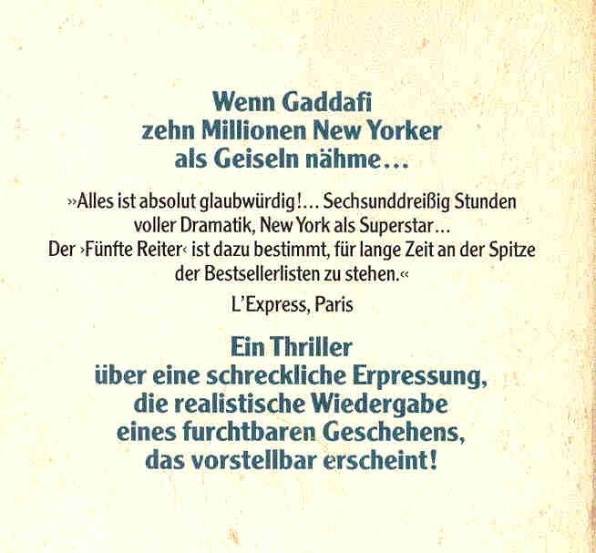 COLLINS, LARRY - LAPIERRE, DOMINIQUE - Der fünfte Reiter