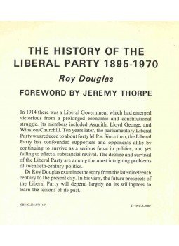DOUGLAS, ROY - History of the Liberal Party 1895-1970, null 1971 antikvár könyv