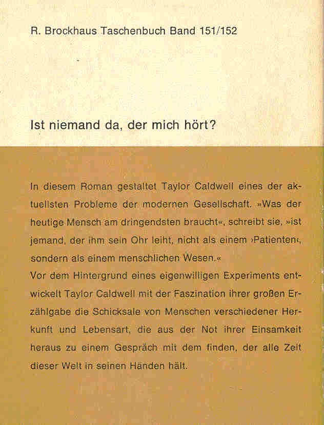 Caldwell, Taylor - Ist neimand da, der mich hört?
