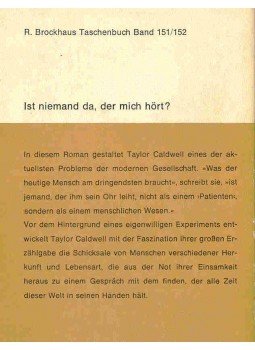 Caldwell, Taylor - Ist neimand da, der mich hört? Caldwell, Taylor - Ist neimand da, der mich hört?, 1969 antikvár könyv