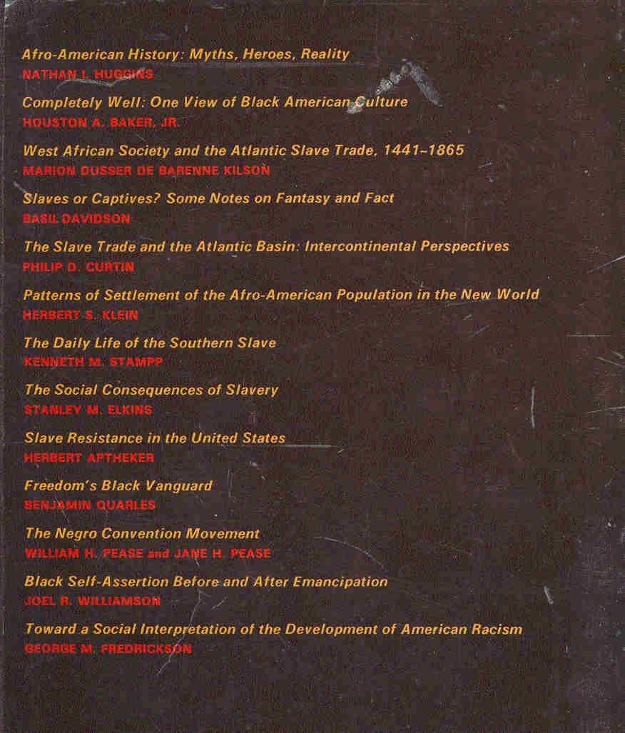 HUGGINS, NATHAN I. - KILSON, MARTIN - FOX, DANIEL M. - Key Issues in the Afro-American Experience