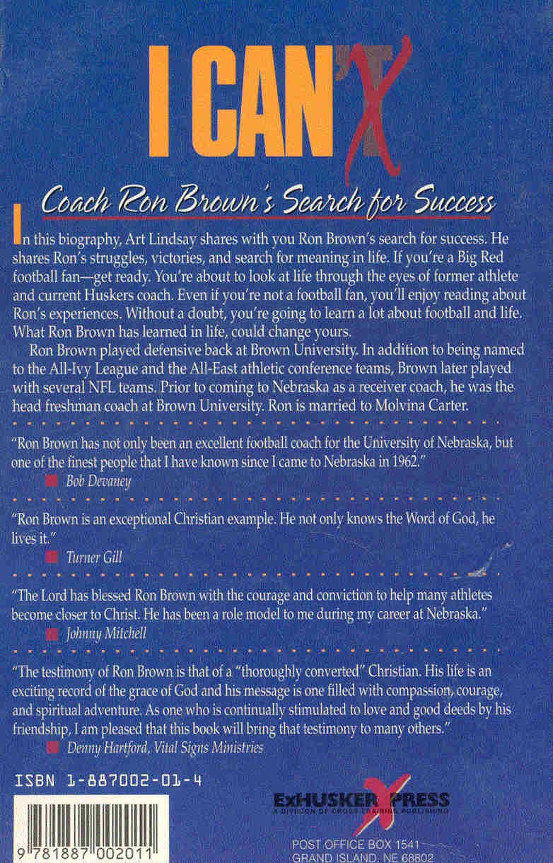 LINDSAY, ARTHUR L, - I Can't - Coach Ron Brown's Search for Success
