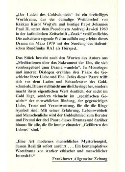 JAWIEN, ANDRZEJ - WOJTYLA, KAROL - Der Laden des Goldschmieds - Szenische Meditationen über Liebe und Ehe, null 1979 antikvár könyv