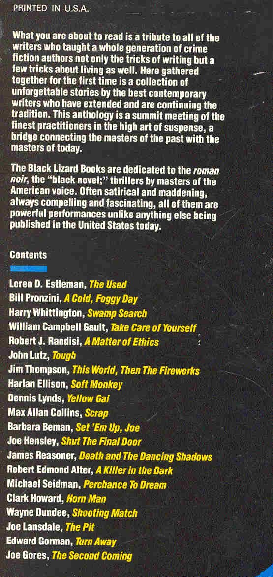 GORMAN, EDWARD - The Black Lizard Anthology of Crime Fiction