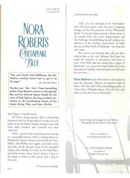 Nora Roberts - Chesapeake Blue Nora Roberts - Chesapeake Blue, 2002 antikvár könyv