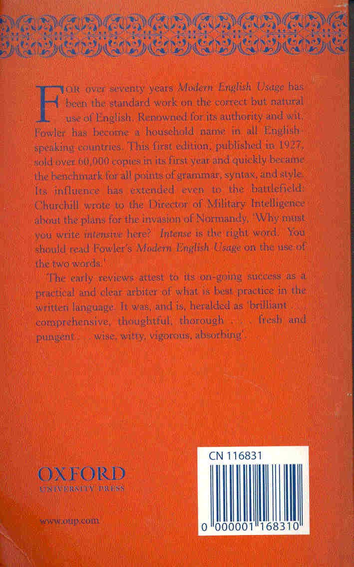 H. W. Fowler - A Dictionary of Modern English Usage