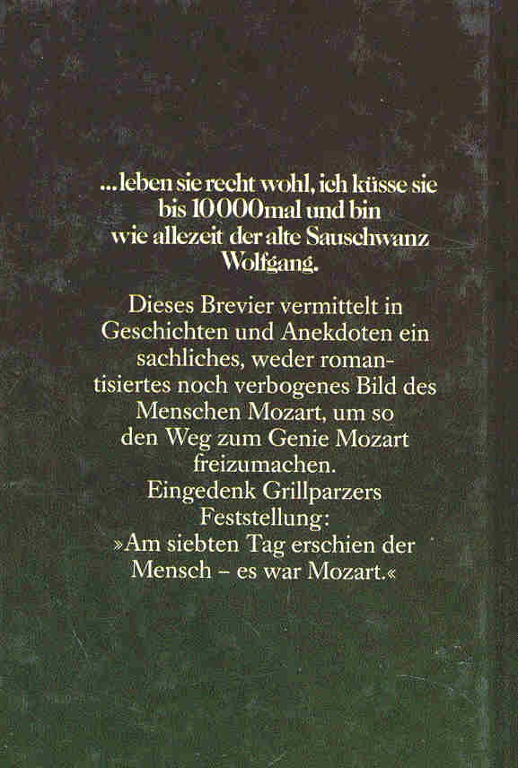 WITESCHNIK, ALEXANDER - Ihr Edler von Sauschwanz - oder Mozart in Geschichten und Anekdoten