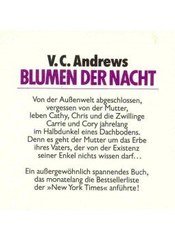 Andrews, Virginia C. - Blumen der Nacht (Eredeti cím: Flowers in the Attic), null 1988 antikvár könyv