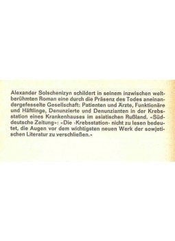 Solschenizyn, Alexander - Krebsstation II/1. Solschenizyn, Alexander - Krebsstation II/1., null 1971 antikvár könyv