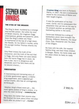 Stephen King - Omnibus - The Eyes of the Dragon;  Firestarter, null 2000 antikvár könyv