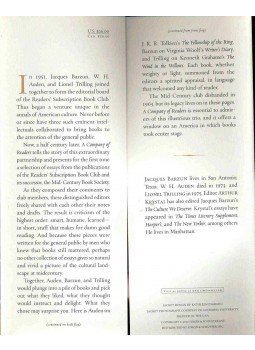 KRYSTAL, ARTHUR - A Company of Readers - Uncollected Writings of W, H, Auden, Jacques Barzun and Lionel Trilling, null 2001 antikvár könyv