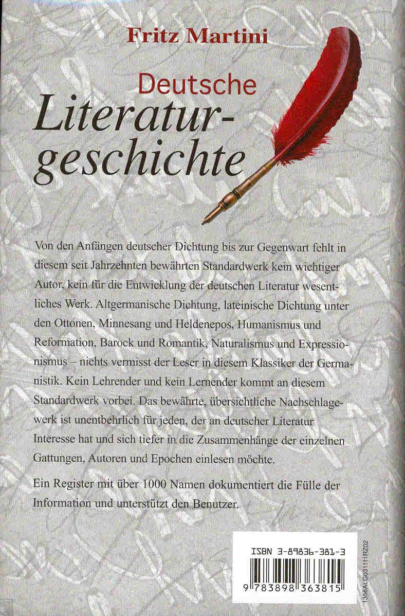 MARTINI, FRITZ - Deutsche Literaturgeschichte