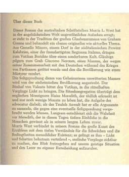 West, Morris L. - Des Teufels Advokat West, Morris L. - Des Teufels Advokat, null 1972 antikvár könyv