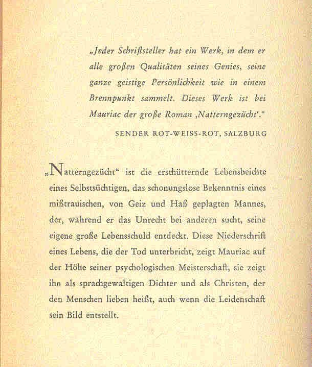 Francois Mauriac - Natterngezücht