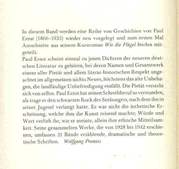 ERNST, PAUL - Der Mann mit dem tötenden Blick