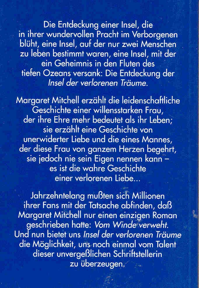 MARGARET MITCHELL - Insel der verlorenen Träume (Eredeti cím: Lost Laysen)
