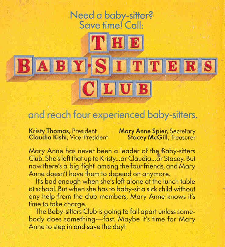 MARTIN, ANN M. - The Baby-Sitters Club #4 - Mary Anne Saves the Day