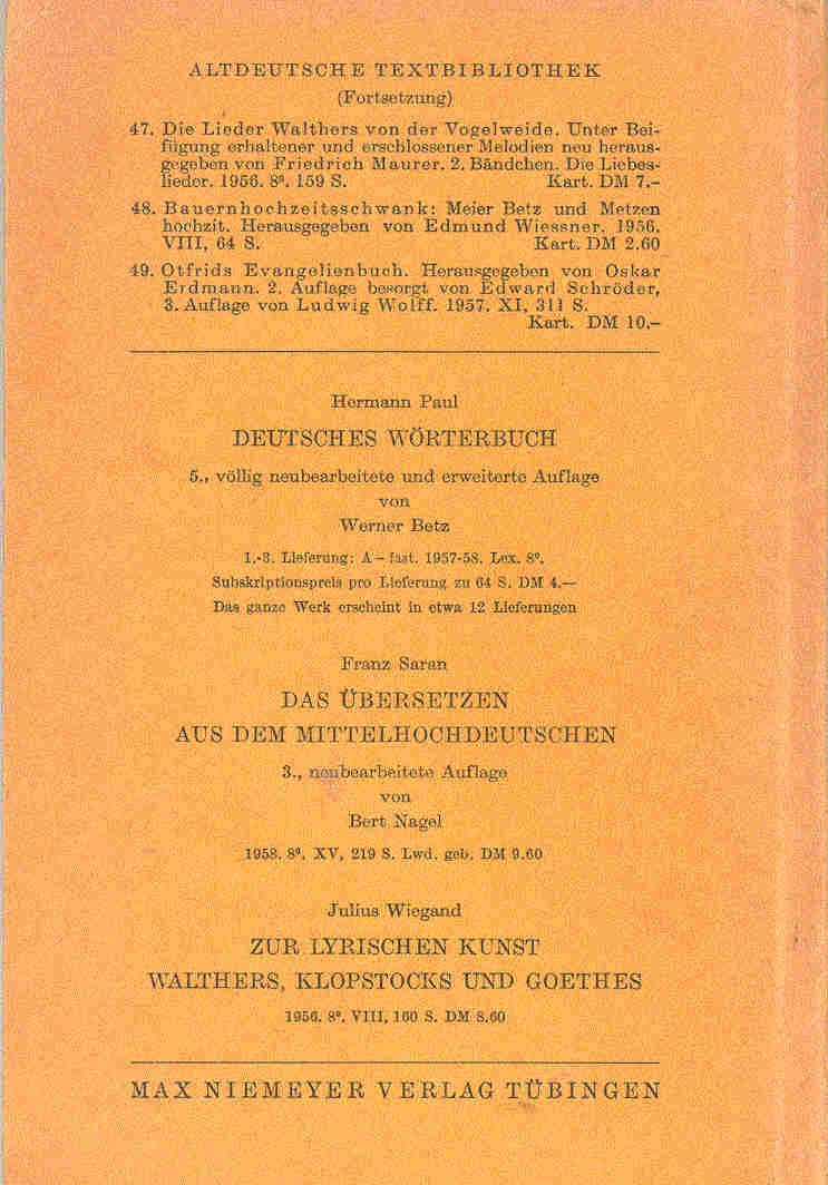 AUE, HARTMANN VON - Der arme Heinrich