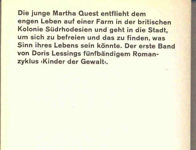 Lessing, Doris - Martha Quest