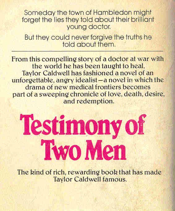 Caldwell, Taylor - Testimony of Two Men