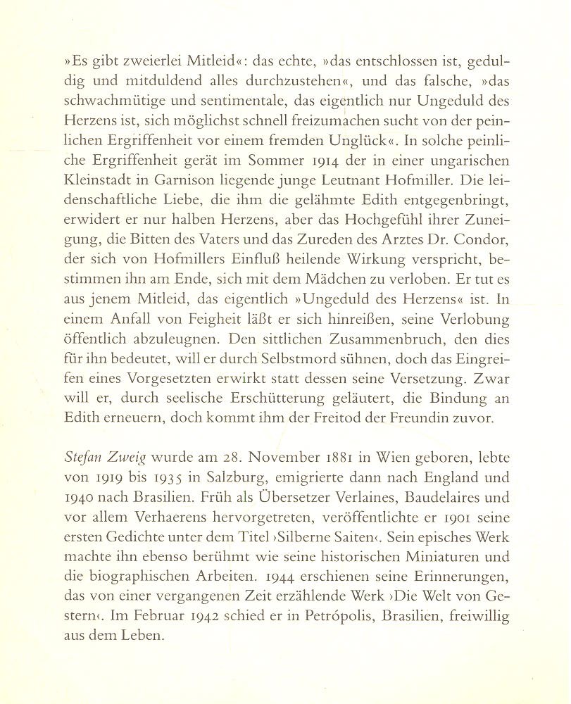 Zweig, Stefan - Ungeduld des Herzens
