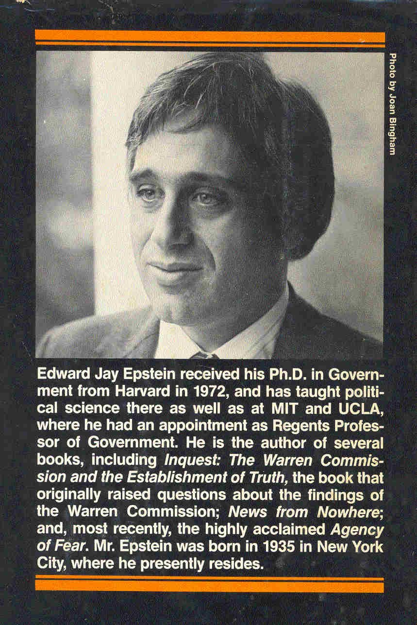 EPSTEIN, EDWARD JAY - Legend - the Secret World of Lee Harvey Oswald