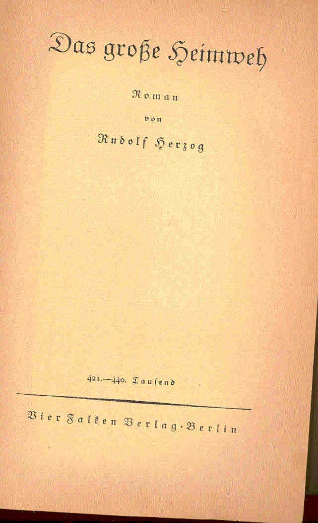 HERZOG, RUDOLF - Das Große Heimweh