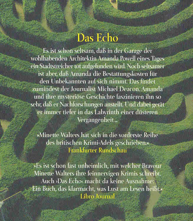 Minette Walters - Das Echo