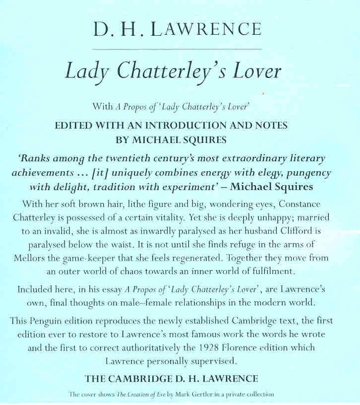 D. H. Lawrence - Lady Chatterley's Lover