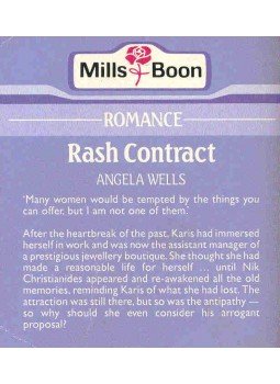 Wells, Angela - Rash Contract Wells, Angela - Rash Contract, null 1989 antikvár könyv