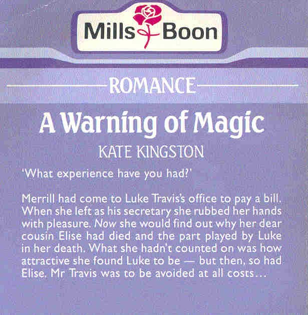 KINGSTON, KATE - A Warning of Magic