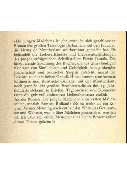 Henry de Montherlant - Die jungen Mädchen Henry de Montherlant - Die jungen Mädchen, null 1968 antikvár könyv