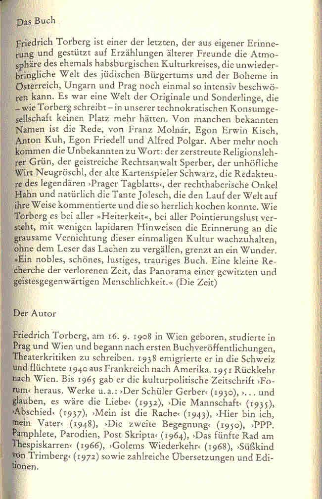 TORBERG, FRIEDRICH - Die Tante Jolesch
