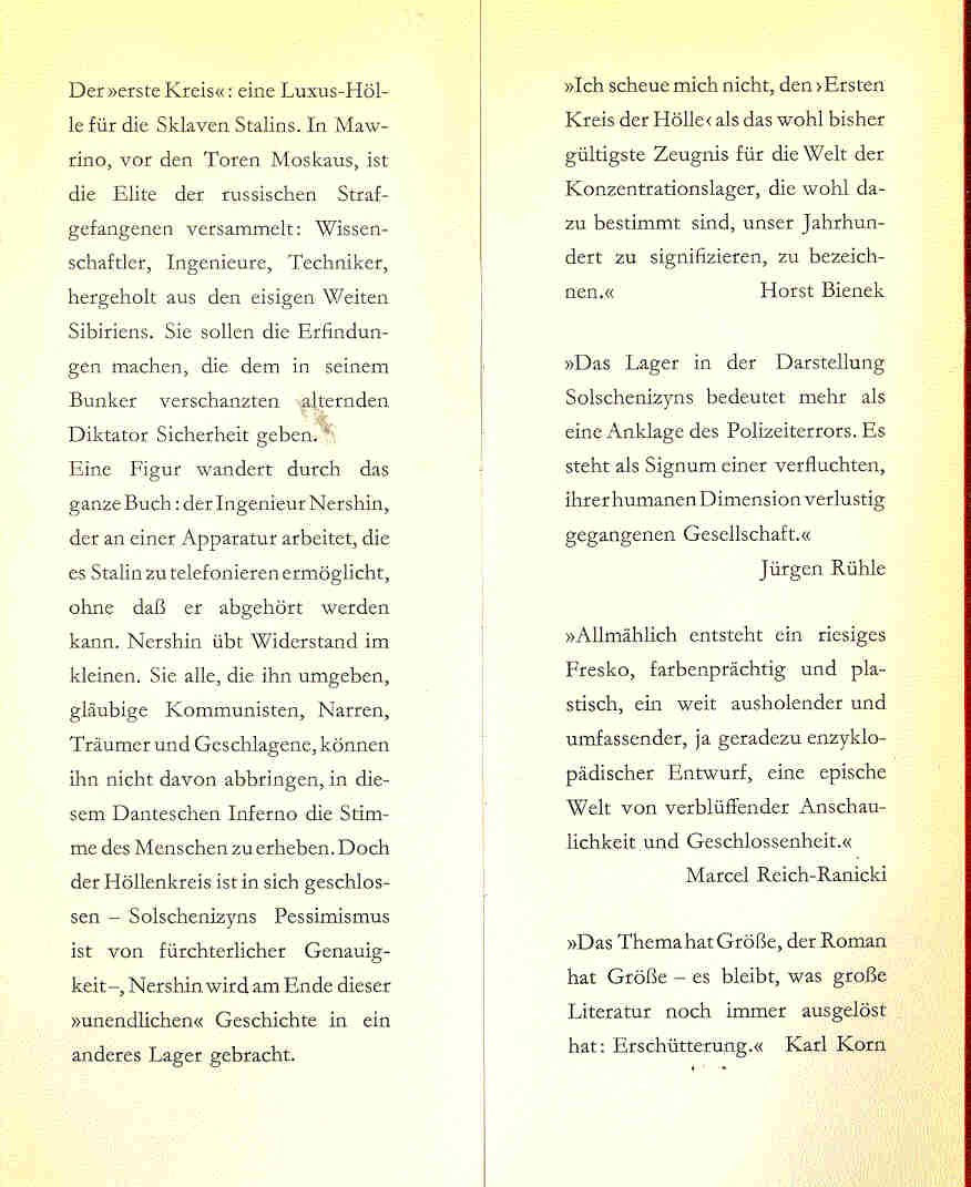Solschenizyn, Alexander - Der erste Kreis der Hölle