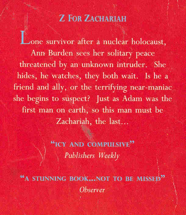 O'BRIEN, ROBERT - Z for Zachariah