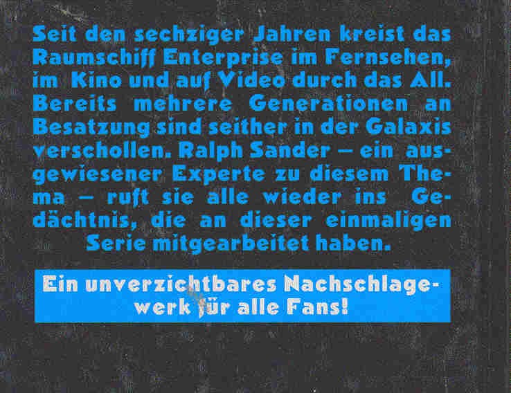 SANDER, RALPH - Die Star Trek Biographien - Das Who is Who für alle Fans